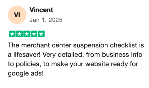 Merchant Center Misrepresentation error 3