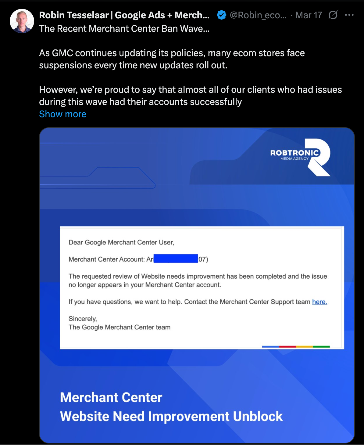Merchant Center Misrepresentation error fix 2