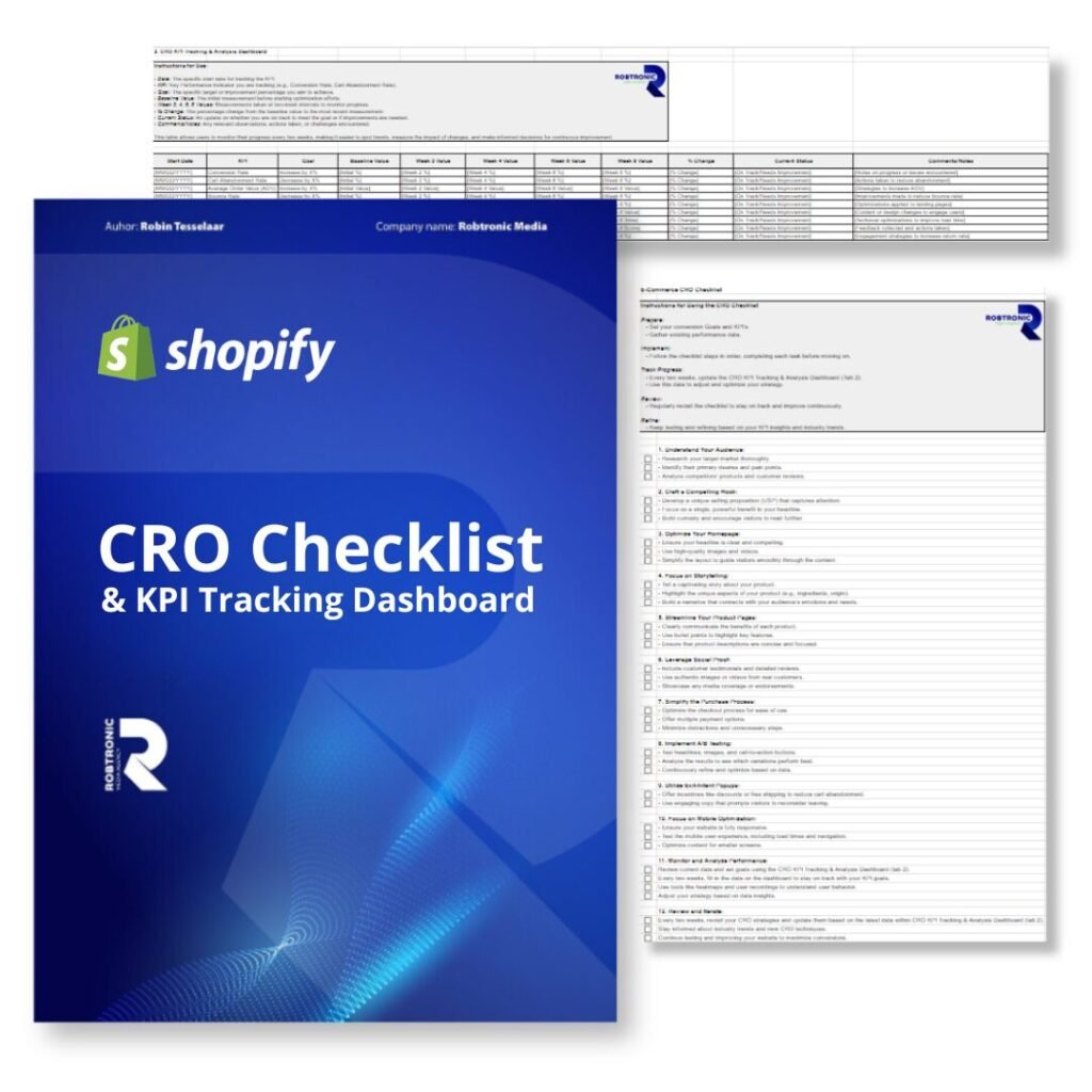CRO Checklist & KPI Tracking Dashboard
