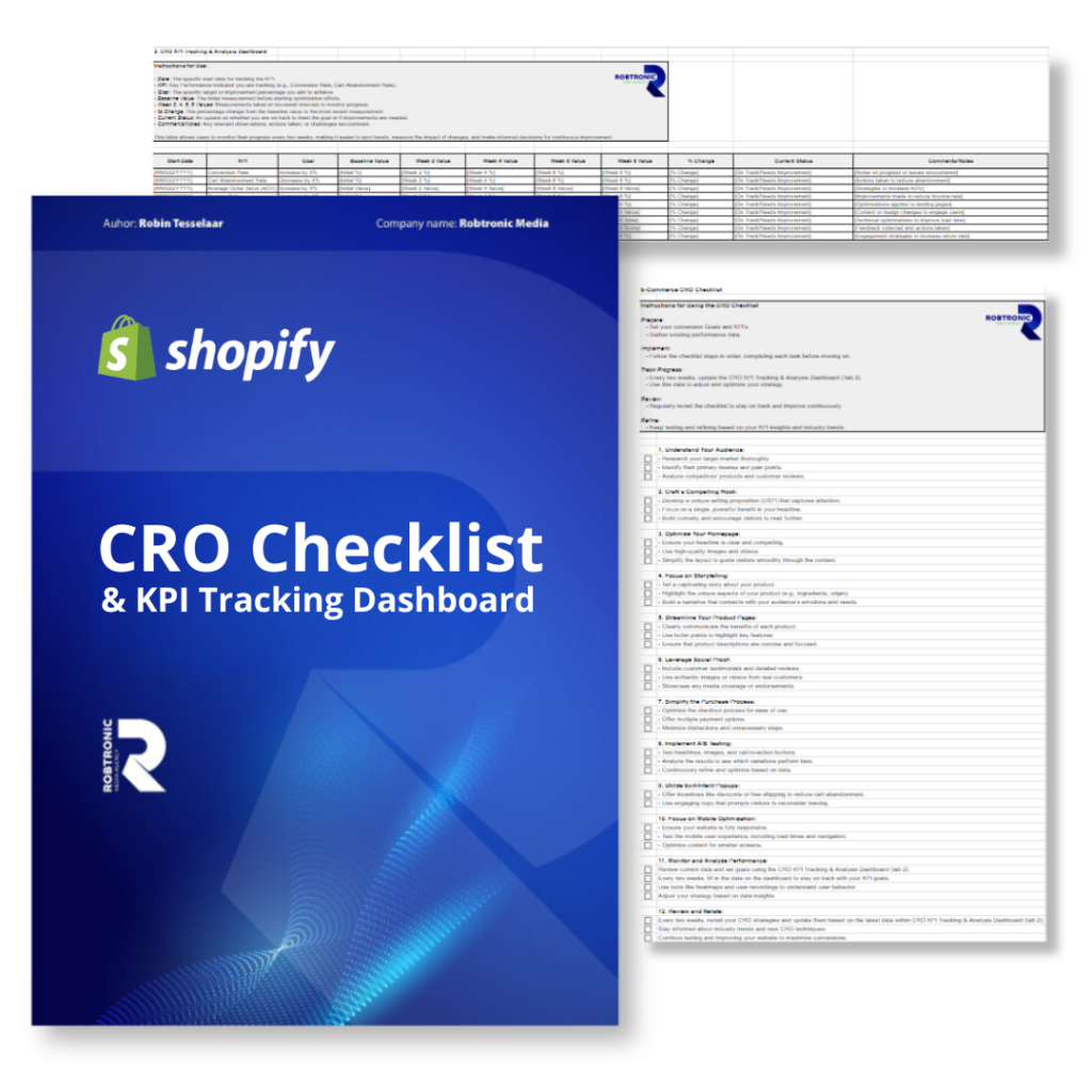 CRO Checklist & KPI Tracking Dashboard - Transparant