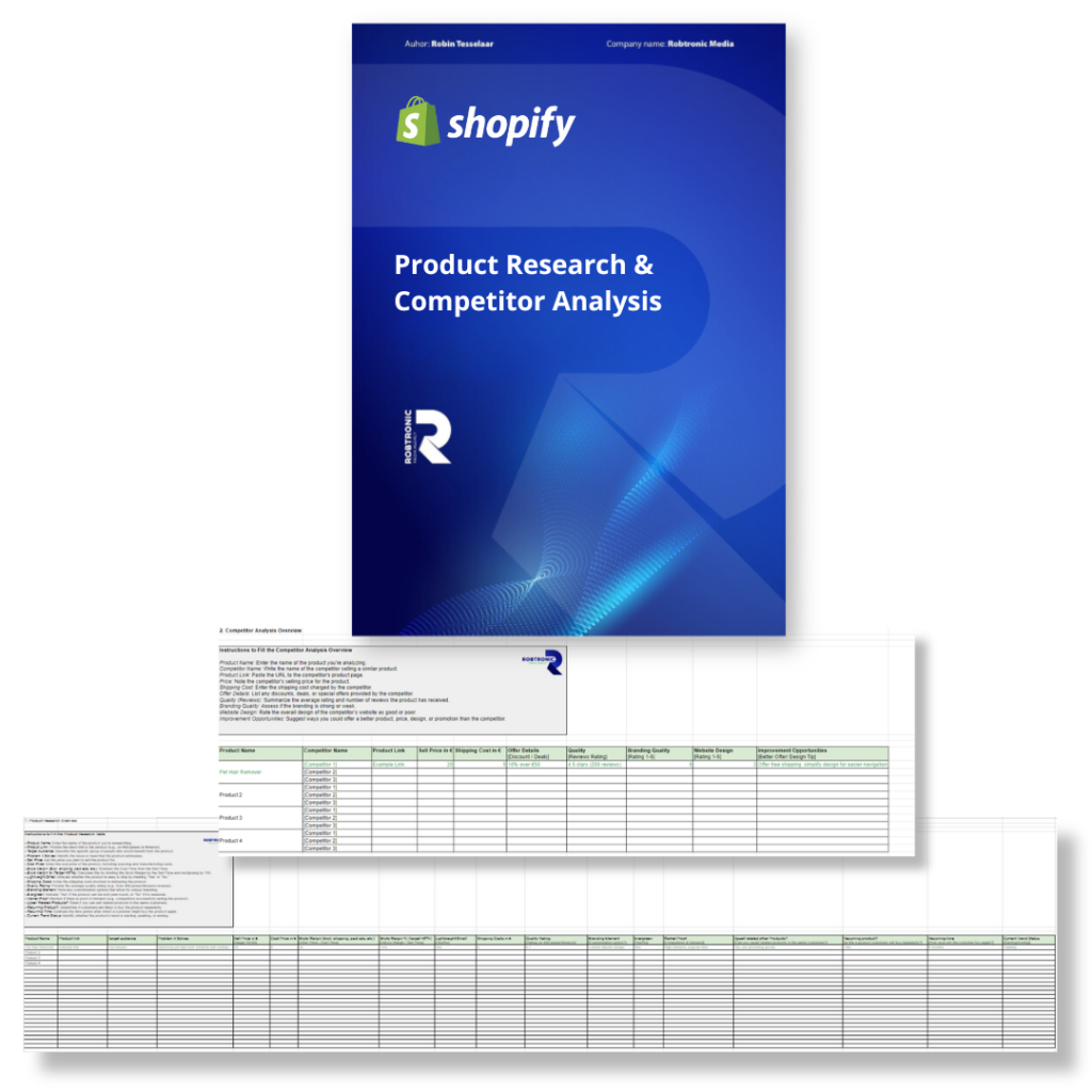 Product Research & Competitor Analysis Sheet - Transparant