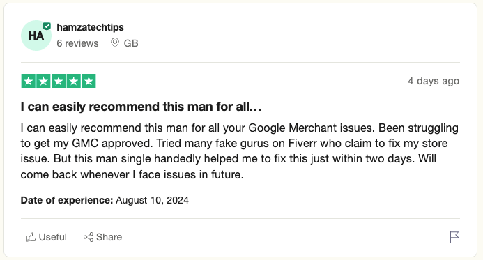 Robtronic Media Trustpilot Review Merchant Center Fix 1