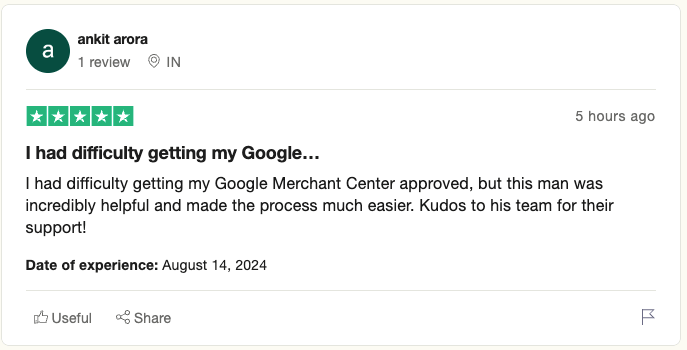 Robtronic Media Trustpilot Review Merchant Center Fix 4