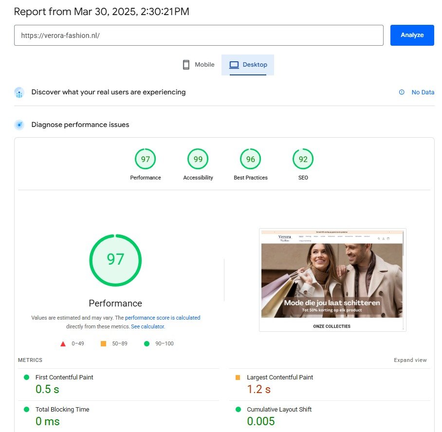 Website Speed Score optimisation Google pagespeed