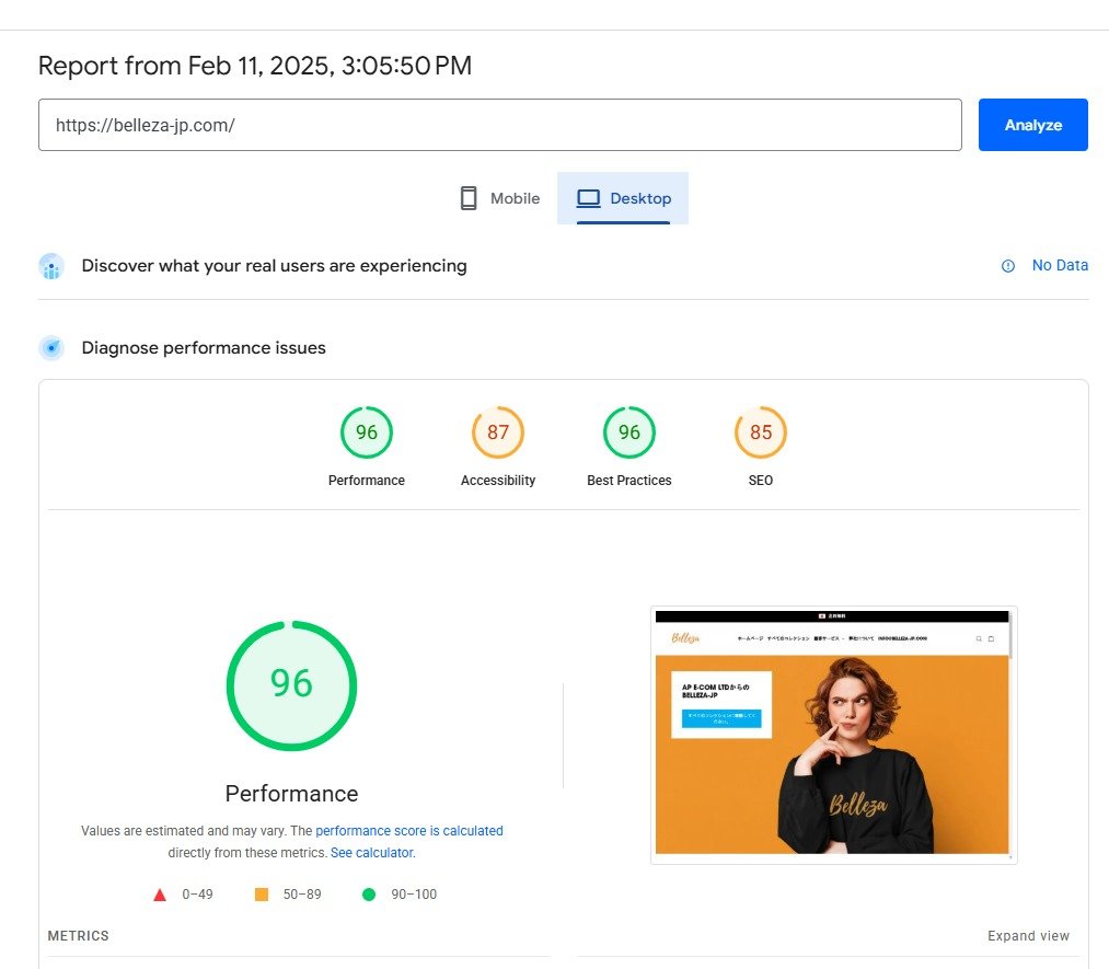 Website Speed Score optimisation Google pagespeed