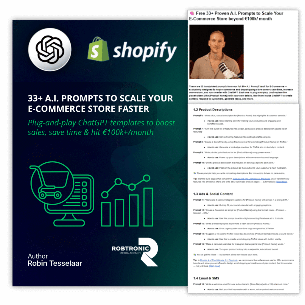33+ A.I. Prompts to Scale Your E-Commerce Store Faster